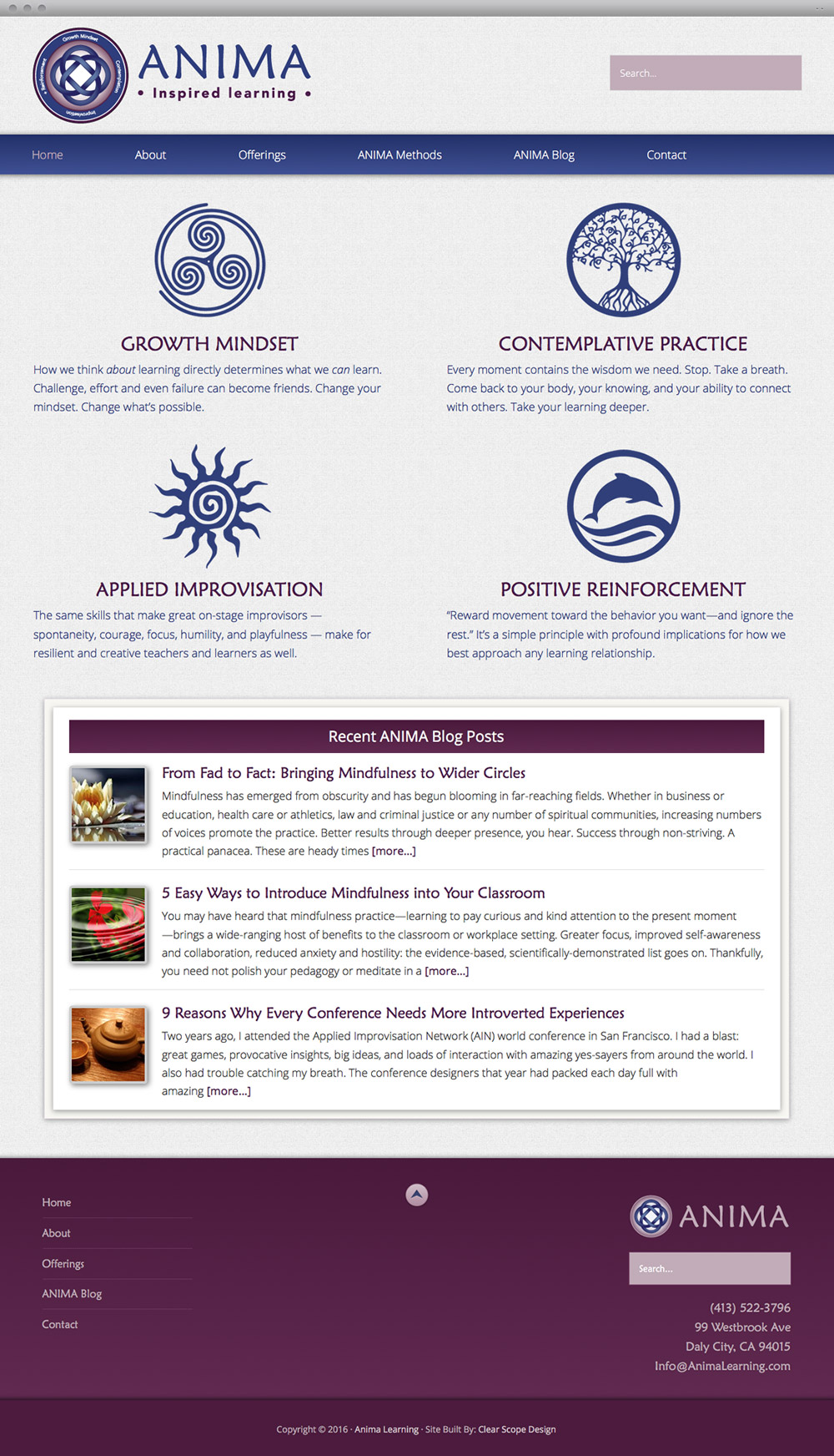 Anima Learning Content Page