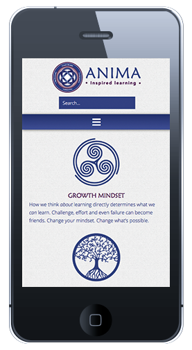 Anima Learning Homepage Mobile