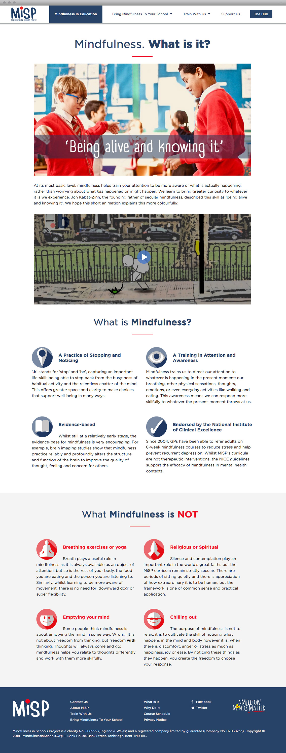 Mindfulness in Schools Project Content Page