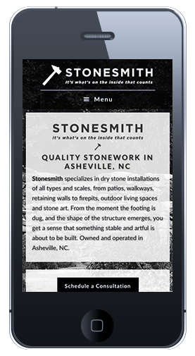 Stonesmith Homepage Mobile